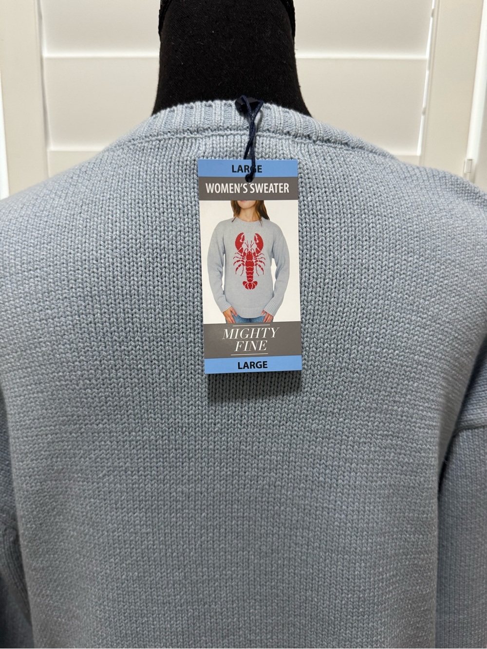 Mighty Fine Light Blue Crewneck Sweater with Red Lobster Graphic - Picture 4 of 6